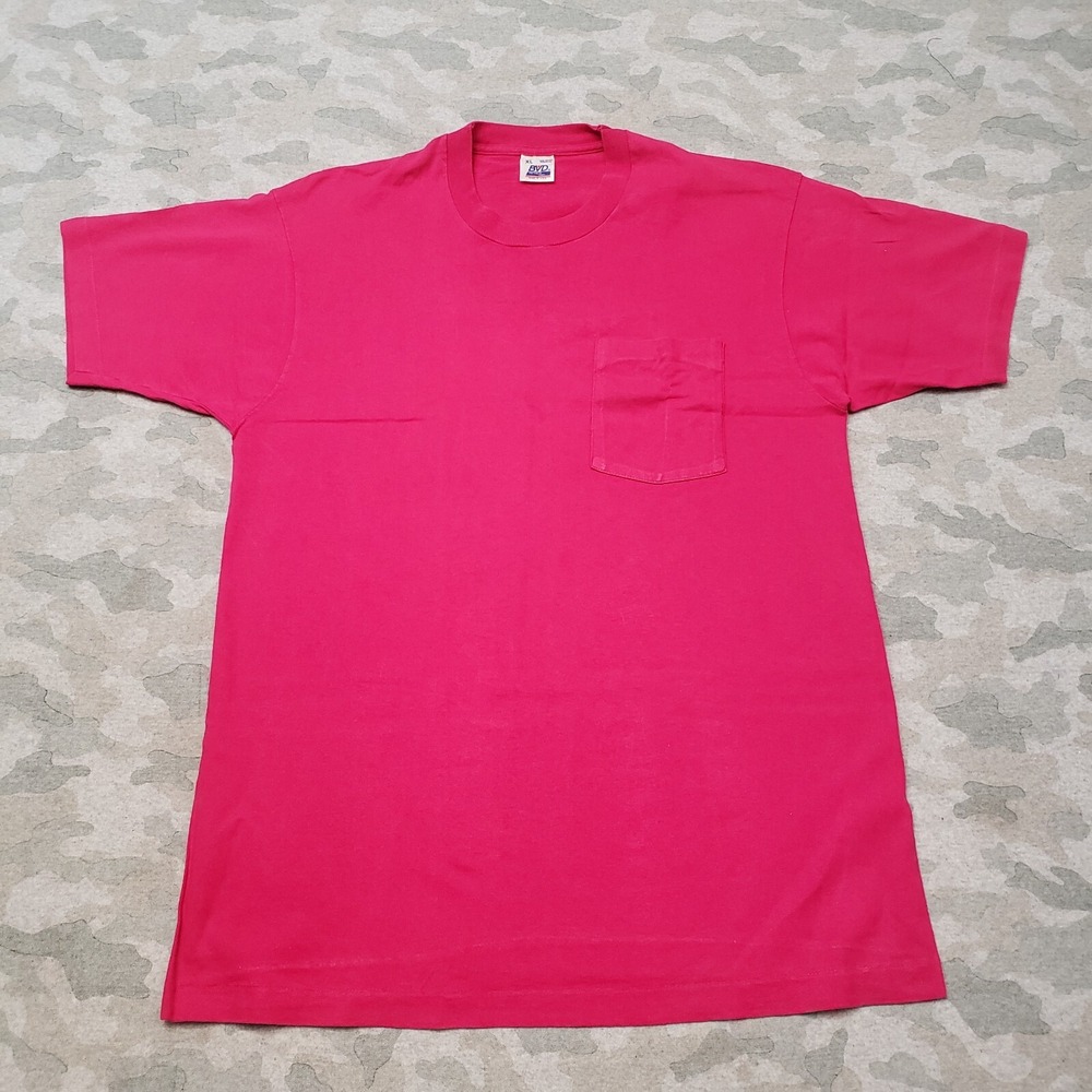 Vintage BVD Premium Series Top Womens XL Pink Pockets Short Sleeve Single Stitch